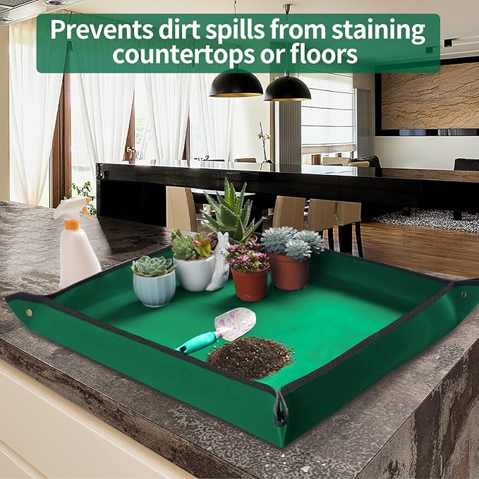 Plant Repotting Mat for Indoor Plants Transplanting Table Top Gardener Portable - Image 3