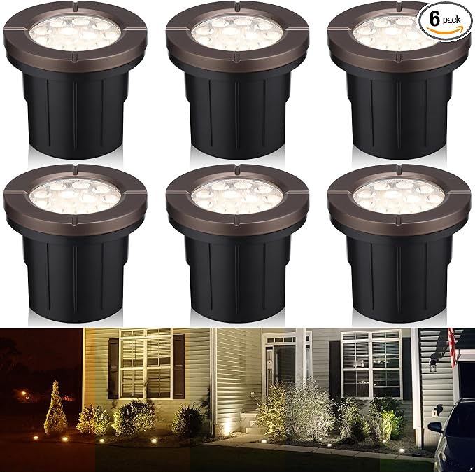 LEONLITE Dia. 4 Inch 5CCT Well Lights Landscape LED In Ground, 5 Color by LEONLITE