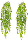 2 Pack Fake Hanging Plants, Artificial Hanging Eucalyptus Plants Greenery Vines by dallisten