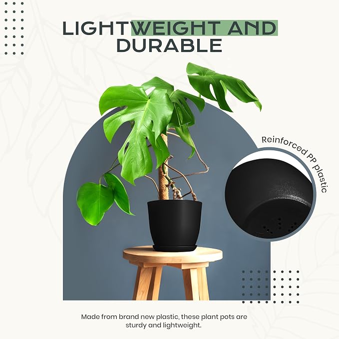 Utopia Home - Plant Pots Indoor - 7/6.6/6/5.3/4.8 Inches Home Decor Flower Pots - Image 6
