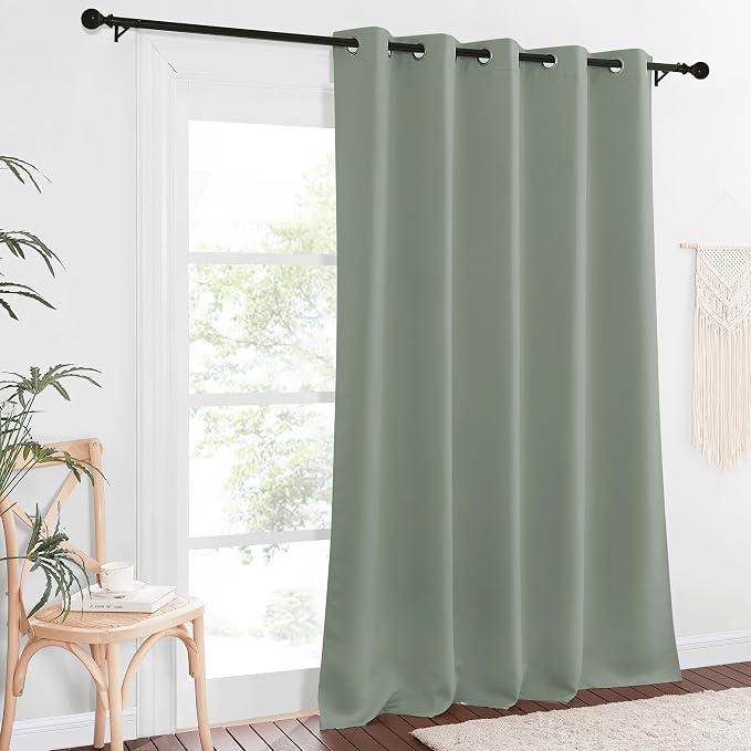 NICETOWN Blackout Sage Green Curtain 90 inch Length - Image 2