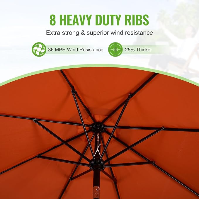 Backyard Expressions 9 ft. Patio Umbrella, Market Table Umbrella w/Tilt and - Image 2