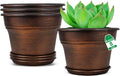 Plant Planters Pots Set of 4 Pack 8 Inch, Plastic Flower Pot by Fodetyff