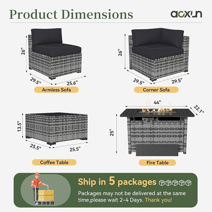 Aoxun 15 Piece Patio Furniture Set - Image 7