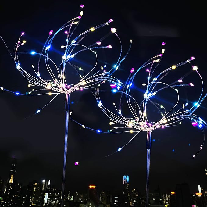 JJGoo Solar Firework Lights, 2 Pack 180 LEDs 2 Lighting Modes Solar Lights - Image 9