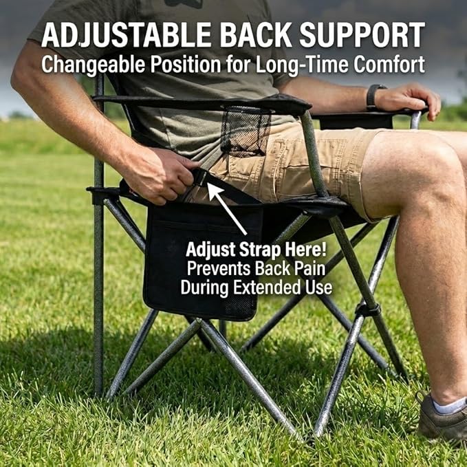 FAIR WIND 2 Pack Heavy Duty Camping Chair, Oversized Padded Folding Chair - Image 5