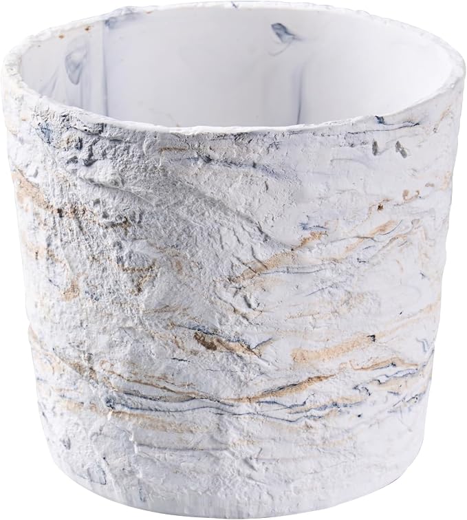 Ekirlin 7 Inch Natural Ore Textures Plant Pot, Resin Outdoor Planters by Ekirlin
