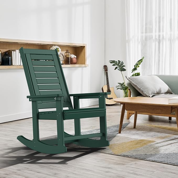 GREENVINES Outdoor Rocking Chairs | Set of 2 | Porch Rocker | HDPE Plastic | - Image 2