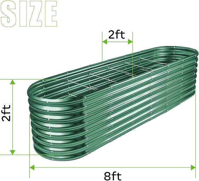 Land Guard 8×2×2ft Galvanized Raised Garden Bed Kit, Raised Garden Boxes Outdoor - Image 2
