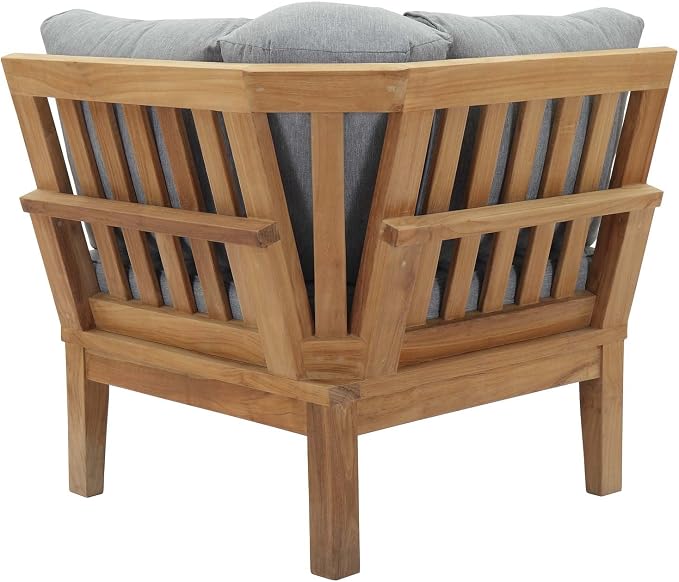Modway EEI-1146-NAT-GRY-SET Marina Premium Grade A Teak Wood Outdoor Patio - Image 4