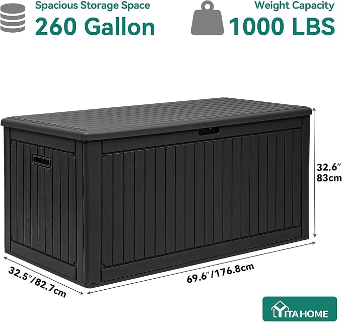 YITAHOME 260 Gallon Large Deck Box - Image 8