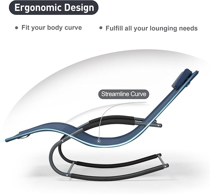 Outdoor Lounge Chair with Pillow, Chaise Lounge Chair - Image 4