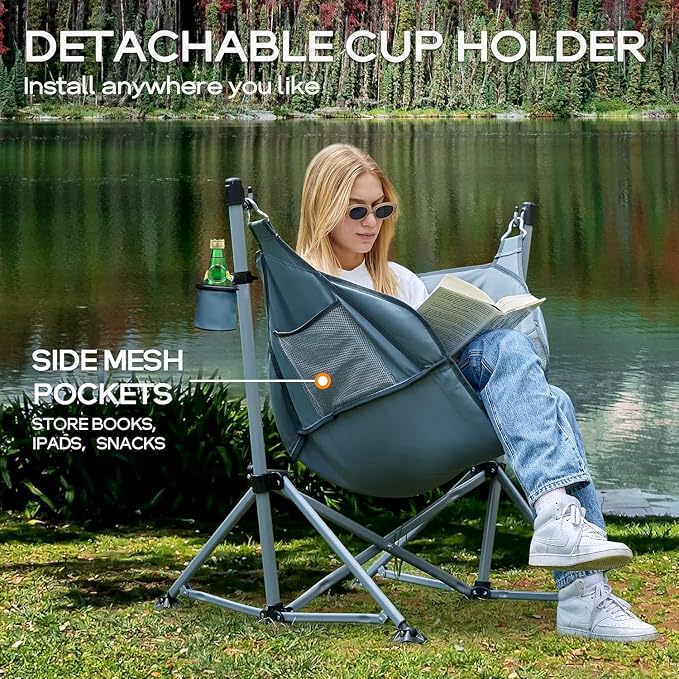 Portal Large Hammock Camping Chair Folding Rocking Chairs Portable Swinging - Image 4