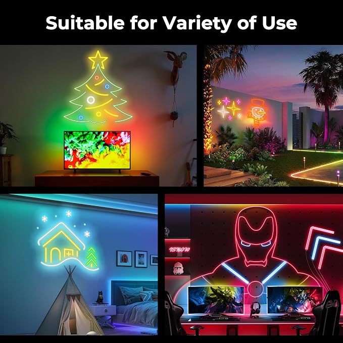 100FT LED Neon Rope Lights, Flexible Led Rope Lights Control - Image 7