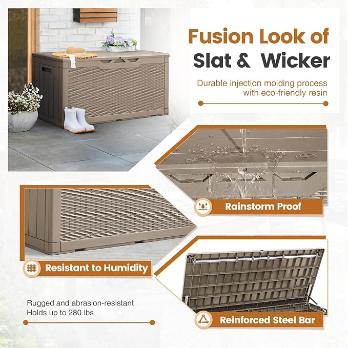 Greesum 100 Gallon Resin Patio Storage Box - Image 5