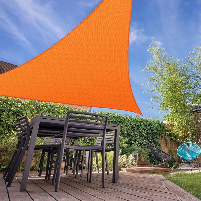 E&K Sunrise 25' x 25' x 25' Sun Shade Sail Triangle Canopy Shade Cover UV Block - Image 7