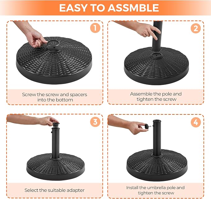 Yaheetech 31lbs Umbrella Base, Heavy Duty Patio Umbrella Base Stand, Round - Image 5