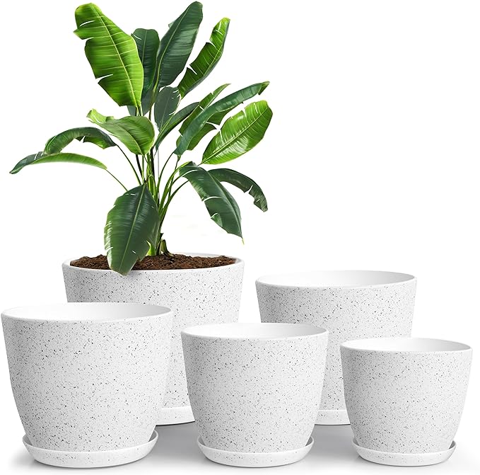 Utopia Home - Spotty Plant Pots Indoor - 7/6.6/6/5.3/4.8 Inches Flower Pots - 5 by UTOPIAHOME