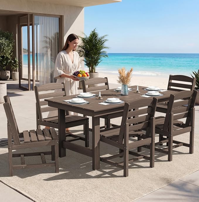SERWALL Patio Dining Sets for 10 Person, HDPE Dining Set - Image 7