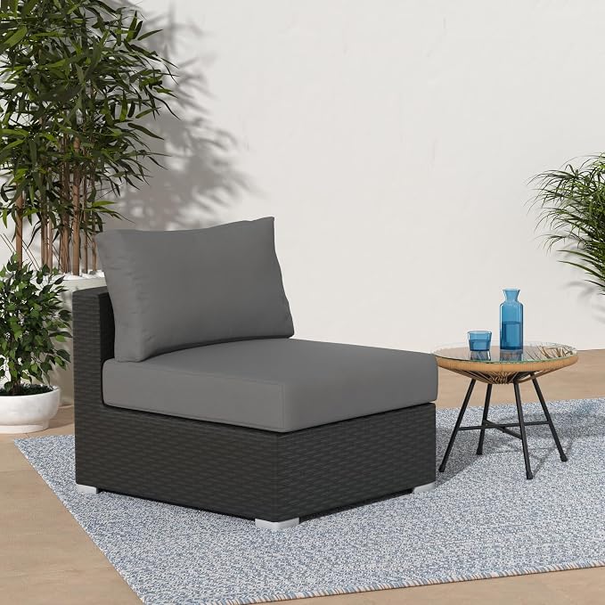 Modway EEI-1854-CHC-GRY Sojourn Wicker Rattan Outdoor Patio Sunbrella Fabric - Image 2