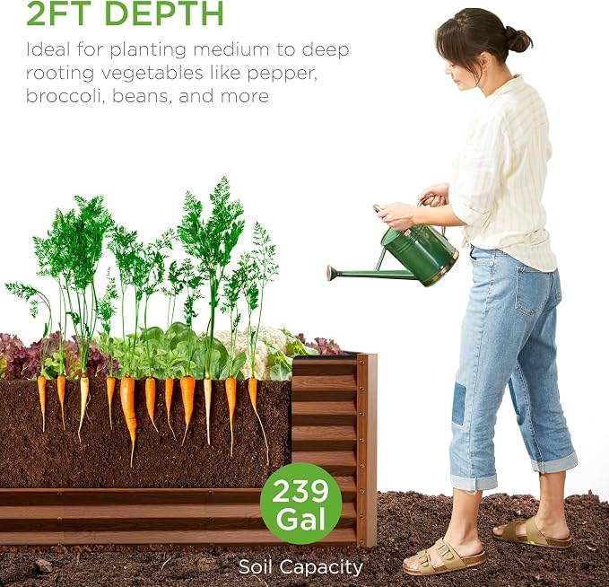Best Choice Products 8x2x2ft Raised Outdoor Metal Garden Bed, Deep Root Box - Image 4