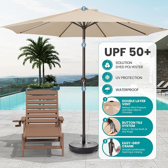 SERWALL Patio Chaise Lounge Chair Set of 2 - Image 4