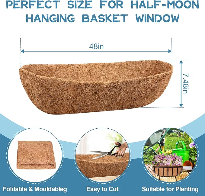 Riare 2 Pack 48 Inch Trough Coco Coir Liners - Image 2