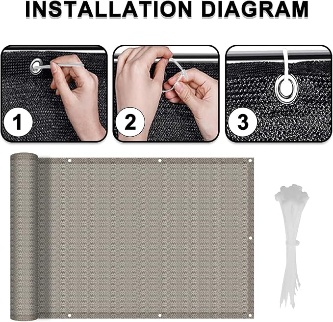 LOVE STORY Balcony Privacy Screen, 3.3'x19.7' Deck Shield Screen Fence Cover - Image 2