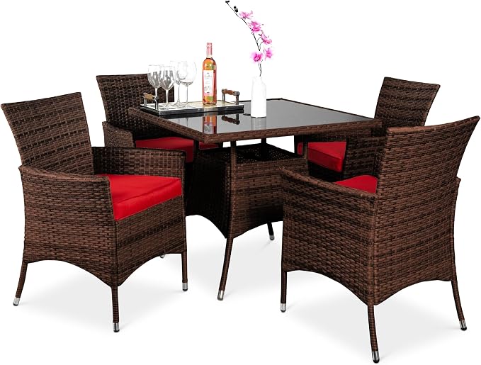 Best Choice Products 5-Piece Indoor Outdoor Wicker Dining Set Furniture by BestChoiceProducts
