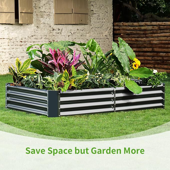 Land Guard 3 Pack 6×3×1ft Galvanized Metal Raised Garden Bed, Metal Planter Kit - Image 7