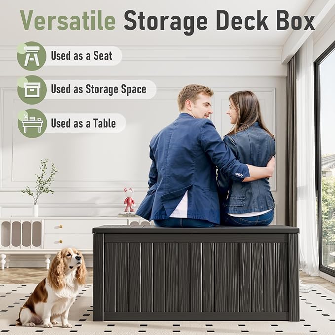 Outdoor Storage Box, Resin Deck Boxes Indoor and outdoor, Waterproof Storage - Image 3