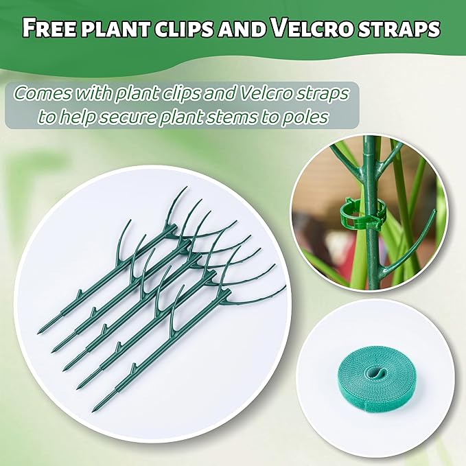 10 Pack Adjustable Plant Support Stakes, Stackable Plant Support Pole - Image 8