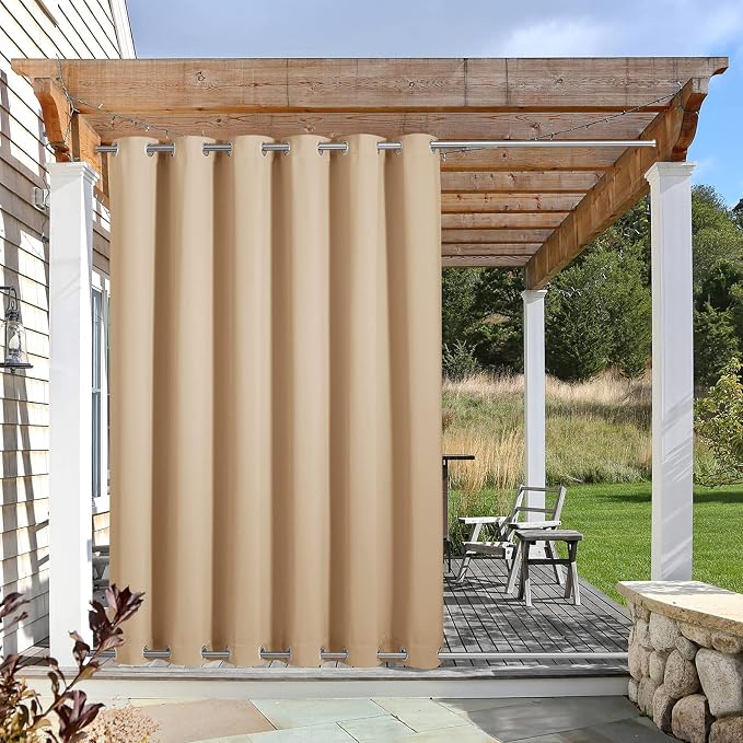 NICETOWN Outdoor Patio Curtain Windproof & Waterproof, Thermal Insulated Light by NICETOWN