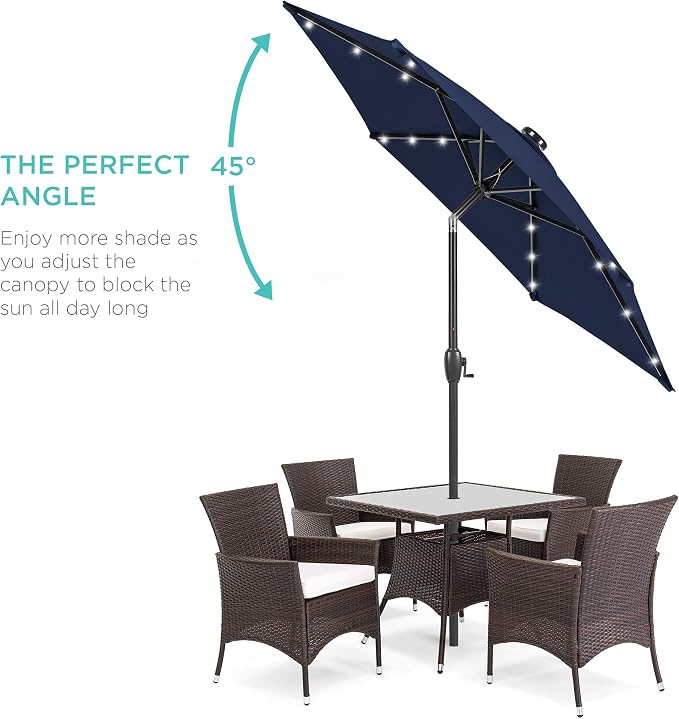 Best Choice Products 7.5ft Outdoor Solar Market Table Patio Umbrella - Image 2