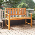 COSTWAY Wooden Bench Outdoor, Sturdy Outdoor Acacia Wood Bench by COSTWAY