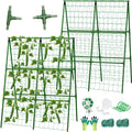 2 Packs Cucumber Trellis for Raised Beds, 31 X 47 Inch Adjustable Size A-Frame by LifeisLuck