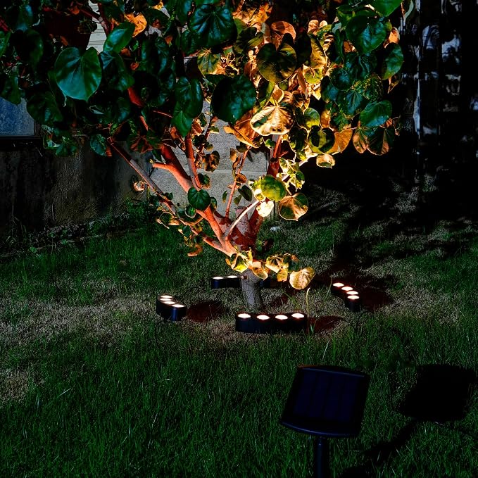 Solar Palm Tree Lights Outdoor, 2000MAH Ring LED Landscape Uplights - Image 7