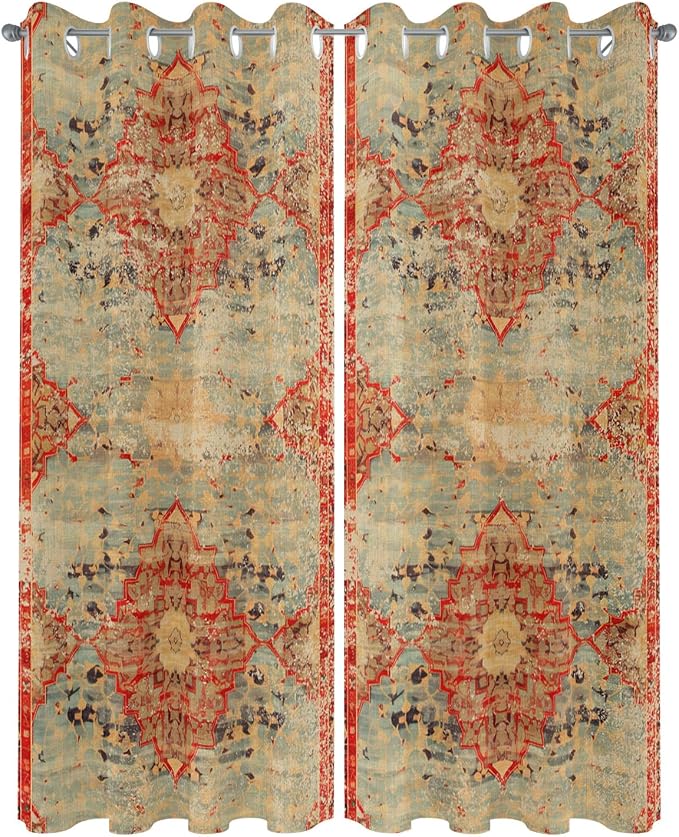 Boho Outdoor Curtains for Patio Waterproof, Grommet Privacy Curtain Drapes - Image 2