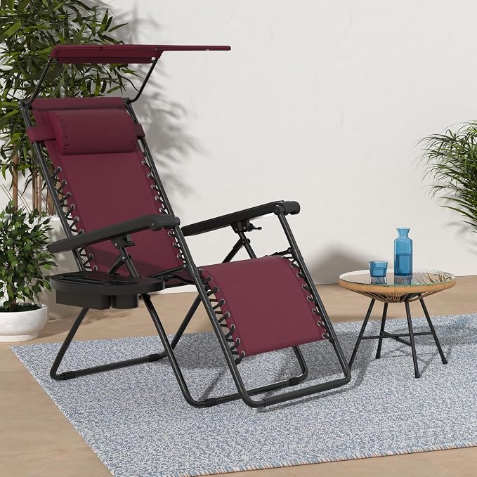 Best Choice Products Folding Zero Gravity Outdoor Recliner Patio Lounge Chair - Image 2