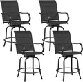 Yaheetech 4 Piece Patio Swivel Bar Stools, Texteline Outdoor Chairs by Yaheetech