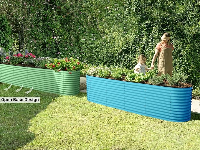 9-in-1 Galvanized Raised Garden Beds Outdoor // 8×2×2.5 ft Modular Planter - Image 3