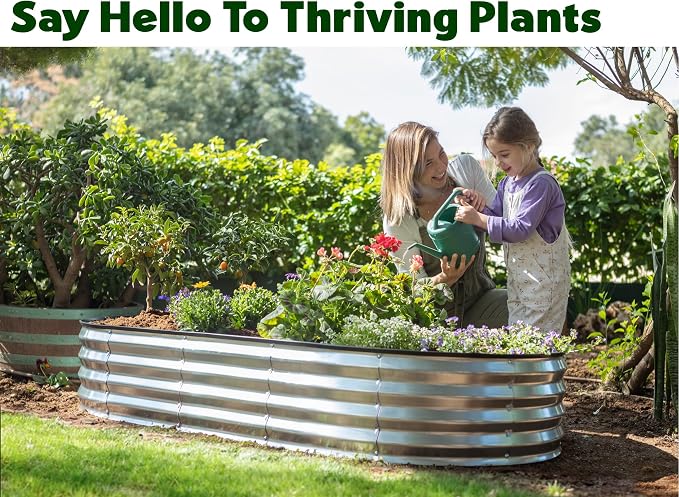 Plant & Plot Galvanized Raised Garden Beds Outdoor // 6×3×1 ft Planter Raised - Image 4