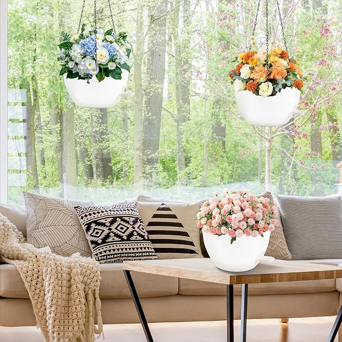 10 inch Hanging Planters for Indoor Plants, 3 Pack Self-Watering Hanging - Image 2
