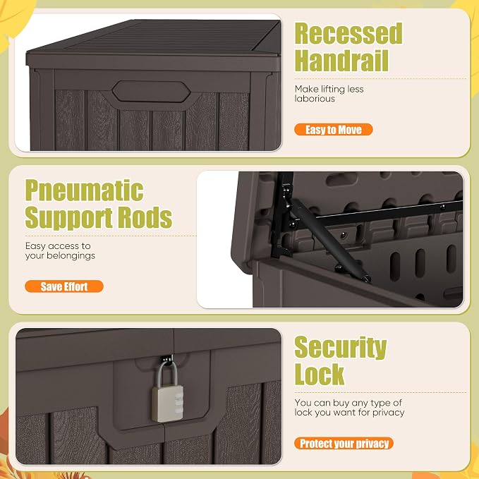 Devoko 240 Gallon Double-Wall Deck Box - Image 3