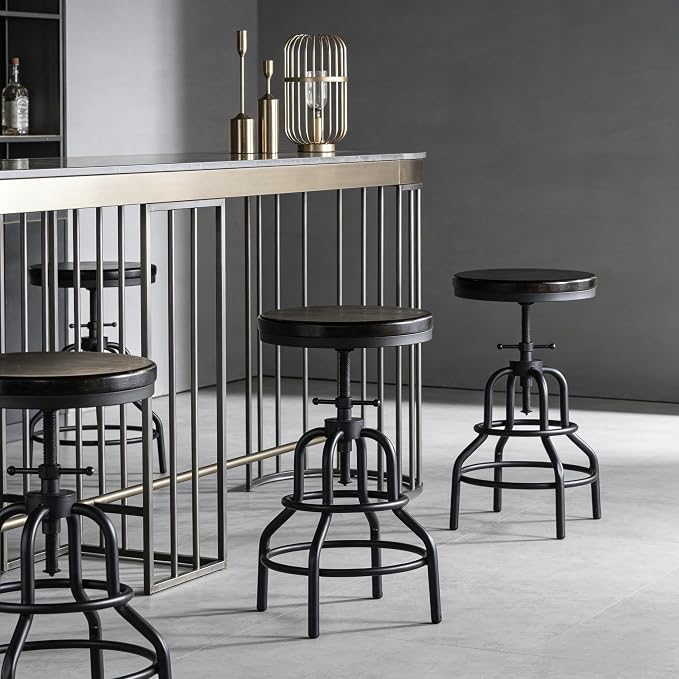 LOKKHAN Vintage Industrial Bar Stool - Image 7
