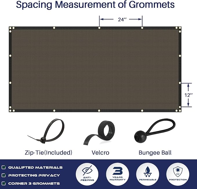 WINDSCREEN4LESS 6' x 9' Privacy Fence Screen in Brown - Image 6