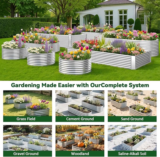 2 Pack Tall 8x3FT Raised Beds for Gardening, Corrugated Galvanized Steel Raised - Image 6