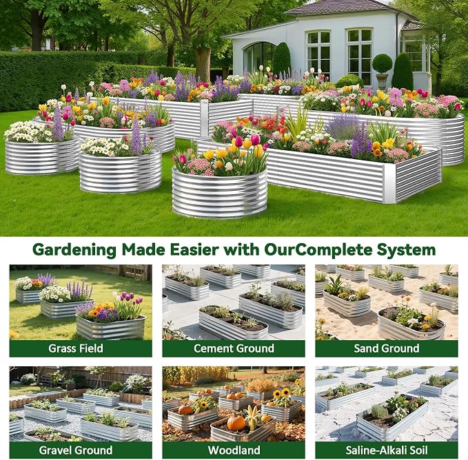 2 Pack Tall 6x3FT Raised Beds for Gardening, Corrugated Galvanized Steel Raised - Image 6