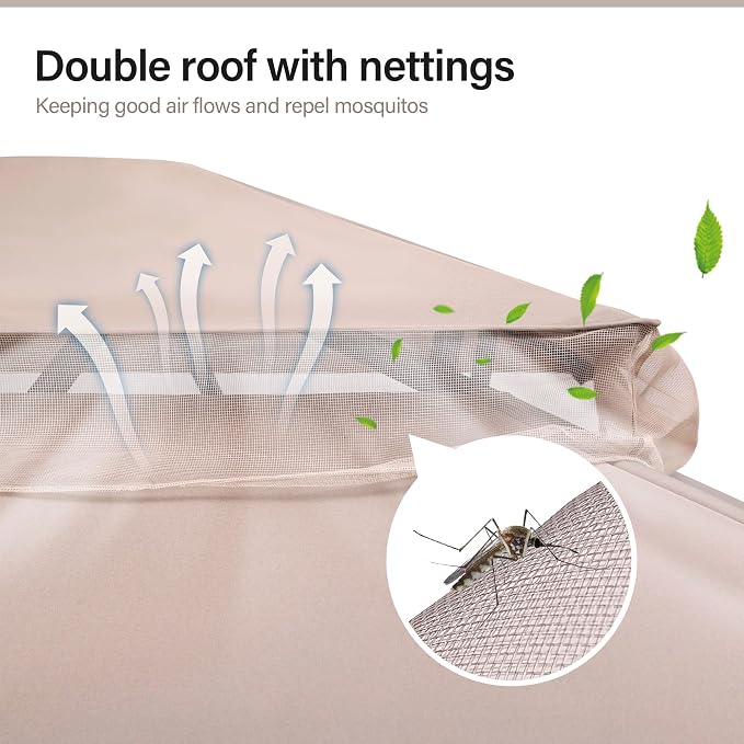 LAUSAINT HOME Semi-Permanent Outdoor Patio Gazebo 10'x13', Heavy Duty Party - Image 4