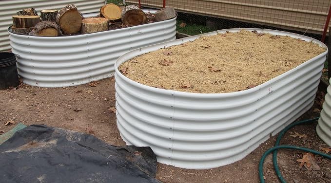 A ANLEOLIFE 12-Set 8X4X2 ft Galvanized Raised Garden Bed Kit, Oval Metal Deep - Image 5